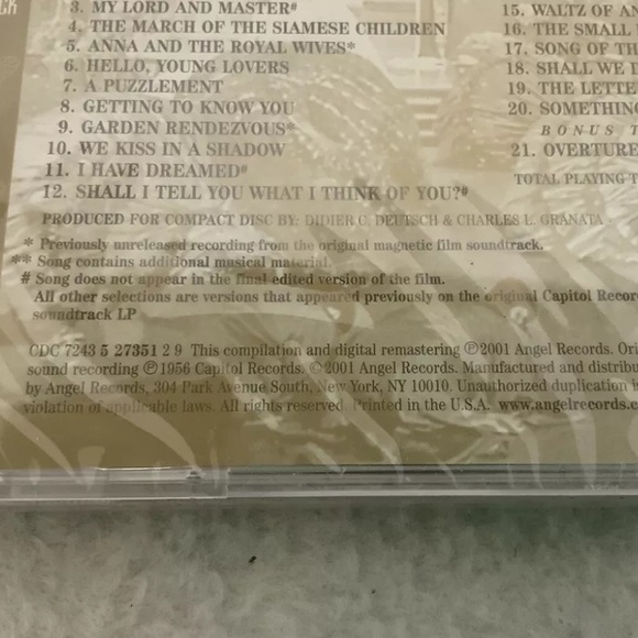 The King and I Original Motion Picture Soundtrack CD by Various Artists - Picture 4 of 4